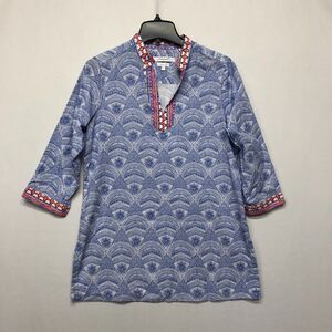 Foxcroft Women 3/4 Sleeve Wrinkle Free Tunic Top Shirt Blouse Size 6 B266 -15